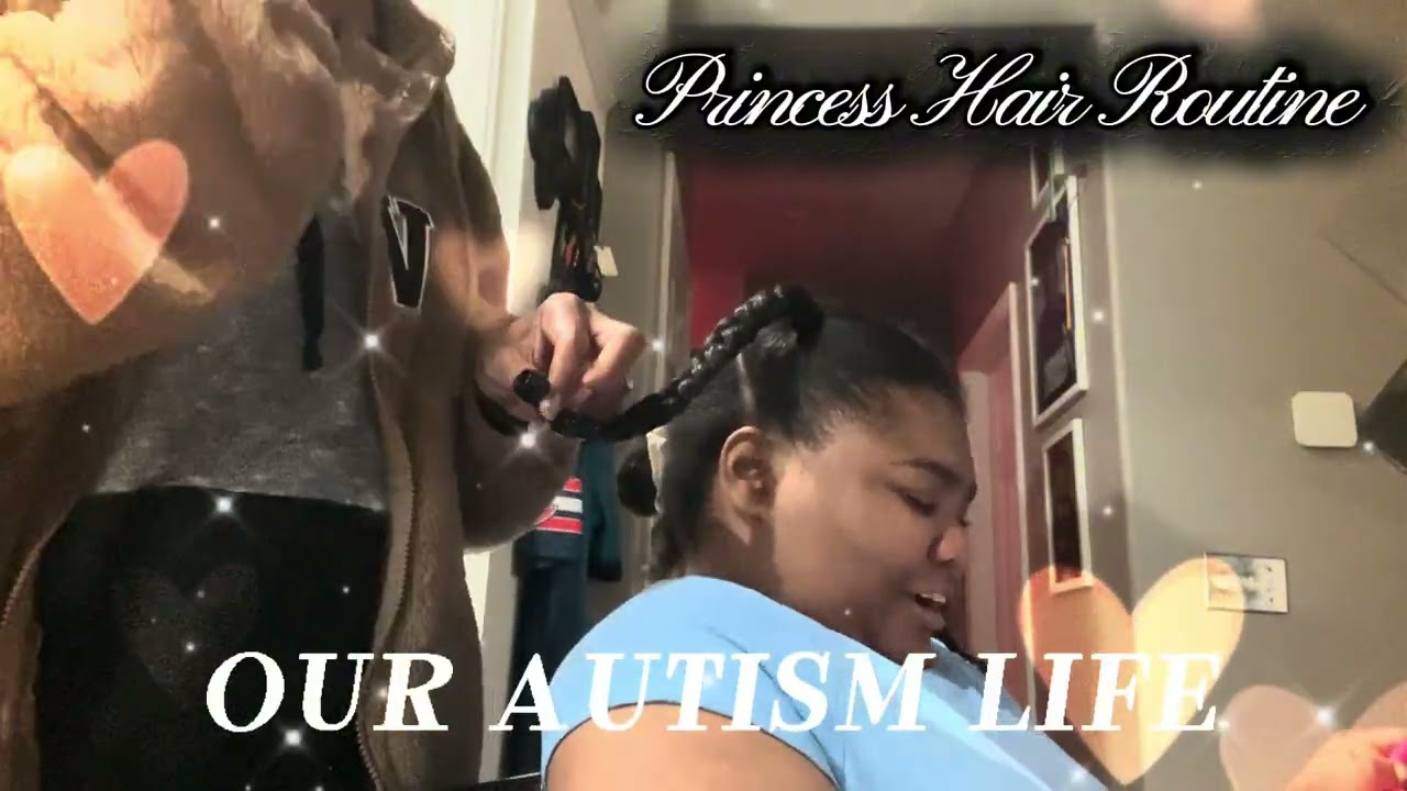 J.O.R.G.I.A. С аутизмом. Делаю себе прическу принцессы 👑 для школы, это моя любимая часть утра 🧩🤍🦋
