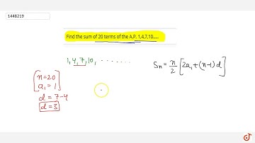 Find the sum of 20 terms of the A.P. 1,4,7,10…..