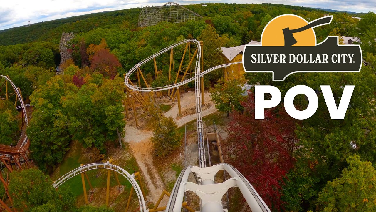 Powder Keg Front Row POV Silver Dollar City S&S Launch Coaster