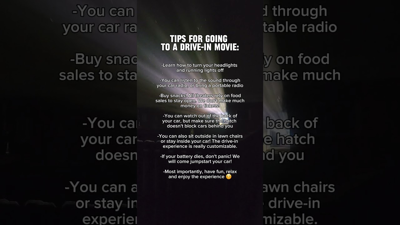 Helpful tips for your first time going to a drive-in movie theater