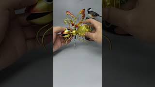 Creative Solar-Powered Wrought Iron Bee Ornament Outdoor Garden Decor with LED Light#gadgets#shorts