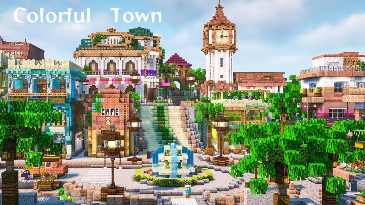 Minecraft Aesthetic World Tour | カラフルな街 | Colorful Town | マインクラフト Horohoro_minecraft
