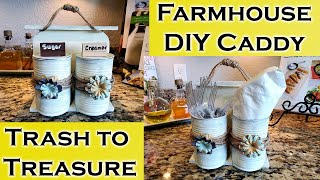 Farmhouse Style Utensil Caddy - Dollar Tree, Trash to Treasure, Michaels Combined