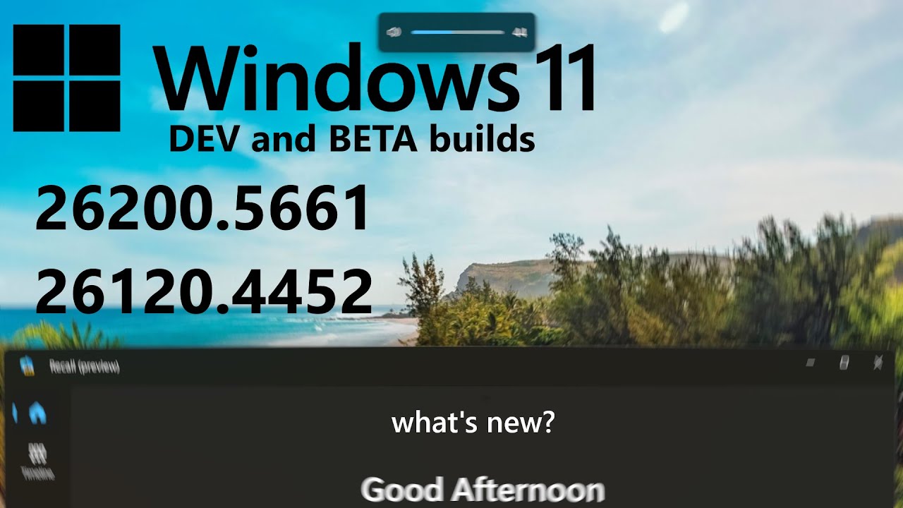 Windows 11 Dev and Beta (26200.5661, 26120.4452) - What's New? - YouTube