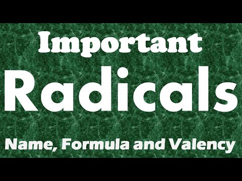 Valency Of Radicals Chart