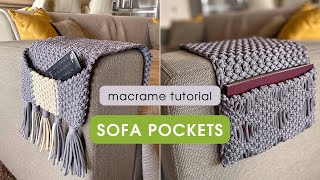 DIY Macrame Tutorial Sofa Pockets / Macrame organizer