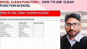 Remove non printable characters In Excel | How to use clean function | Remove extra Spaces  in Excel