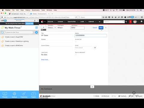 SugarCRM 7 - Onboarding Users with WalkMe
