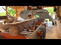 Norwood sawmill action sawmilling pine logs  sawmill sights and sounds