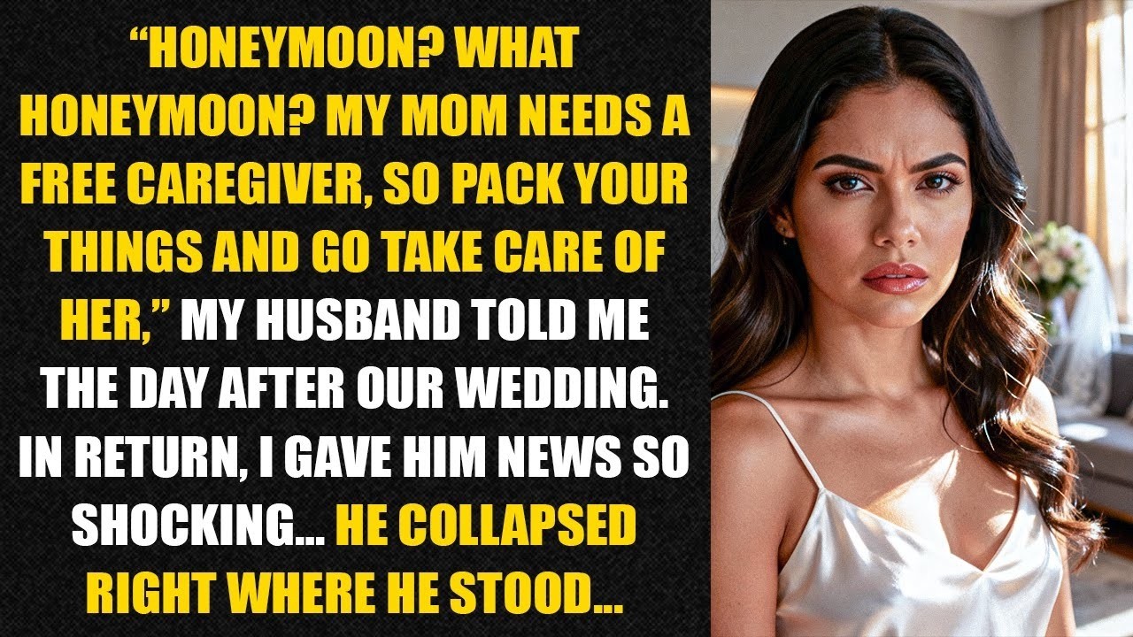 “Honeymoon? What honeymoon? My mom needs a free caregiver, so pack your things and go take...