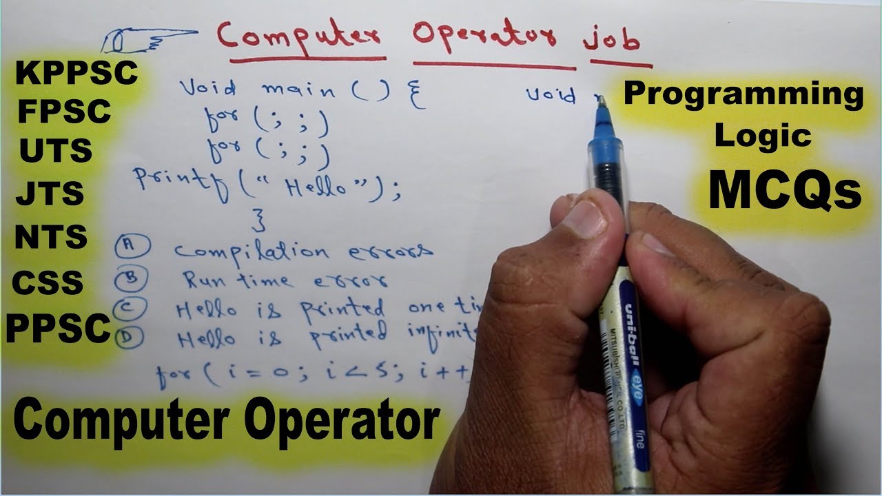 FPSC Computer Operator Jobs Programming MCQS Type Questions with