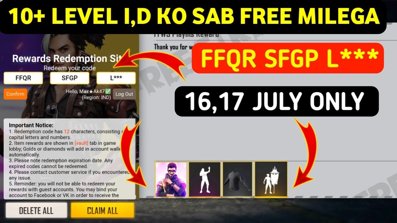 Free Fire Redeem Code Today 16 July | FF Redeem Codes 2021 | Free Fire New Redeem Code 16 July 2021