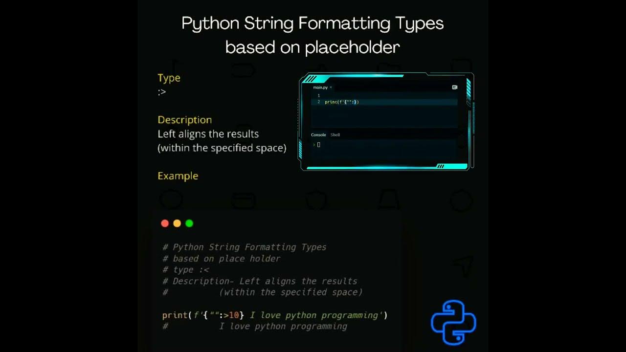 string formatting types based on placeholder python tutorial exp 5
