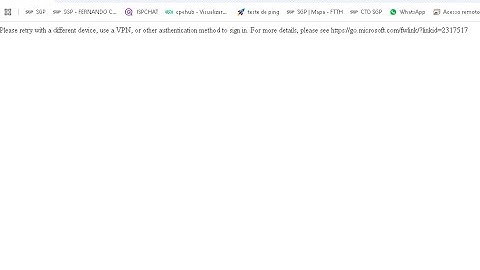 Erro de VPN conta microsoft