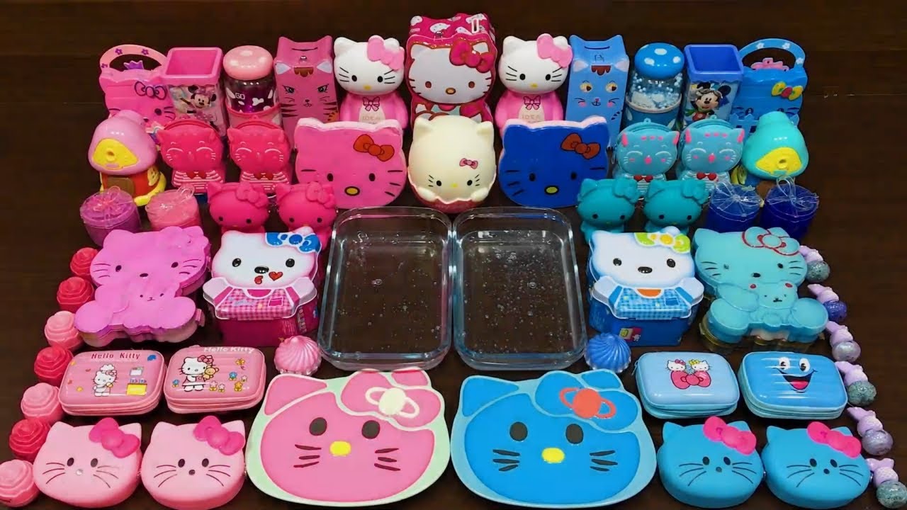 LIVE: Slime Mixing Random Things Into Glossy Slime | BLUE Vs PINK Showdown 