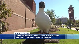 Troy University dedicates Peace Dove statue at Montgomery campus