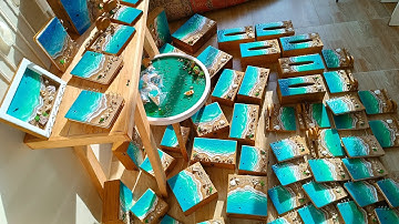 How to Make a Resin Ocean Art🦪🌊🏝️🪸