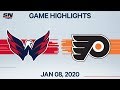 NHL Highlights | Capitals vs Flyers – Jan. 8, 2020