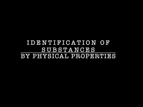 Identification of Substances by Physical Properties