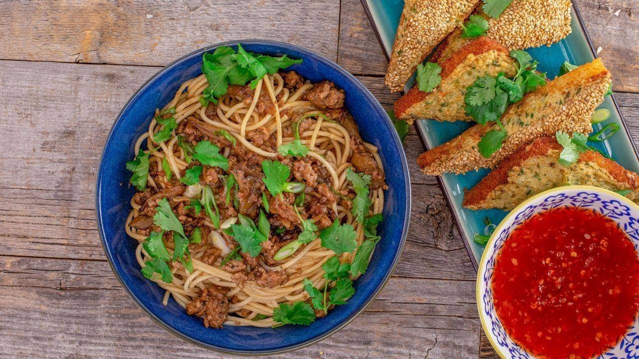 How To Make Your Own Takeout: Shrimp Toast + Taiwanese Meat Sauce By Rachael | Rachael Ray Show