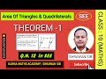 Area of Triangles &amp; Quadrilaterals – Theorem 1 | Class 10 Maths | Q.N.12 SEE | Karna Maths Academy