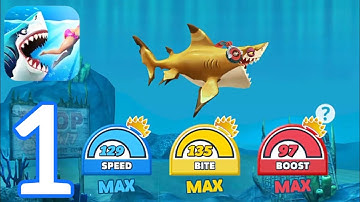 Hungry Shark World - Gameplay Walkthrough Part 1 - Blacktip Reef: Max Upgraded (iOS, Android)