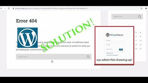 WordPress login page not found solution || Error 404 Solution || Solve wp-admin not found problem