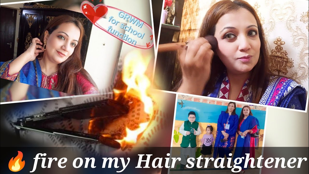 GRWM ! get ready with me for school function / 🔥 fire on my Hair