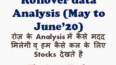 Rollover Data Analysis and Use in day to day trading