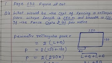 Class 6 - Figure it out - page no 132 | What would be the cost of fencing a rectangular park