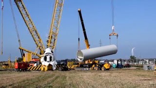Building a  Wind Turbine GE, entire assembly process (timelapses, landscapes)