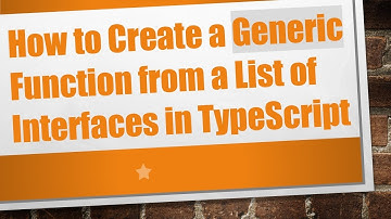 How to Create a Generic Function from a List of Interfaces in TypeScript