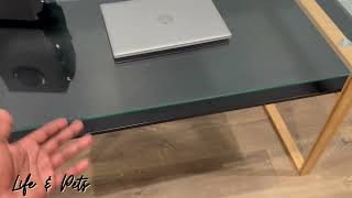 bonVIVO Massimo Modern Glass Desk   43 Inch, Small Computer Desk Review