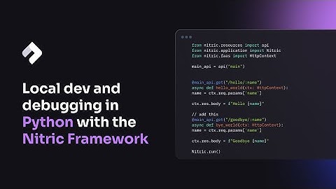 Local development and debugging in Python with the Nitric Framework