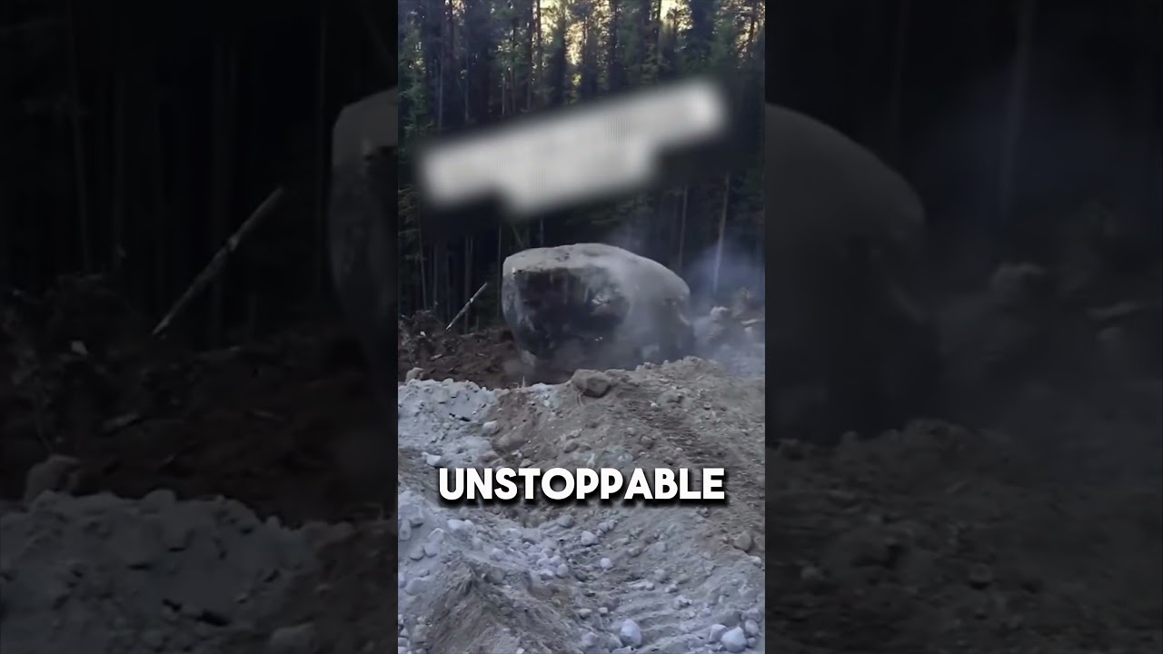 Огромный валун уничтожил дерево! (@themtb_guy)