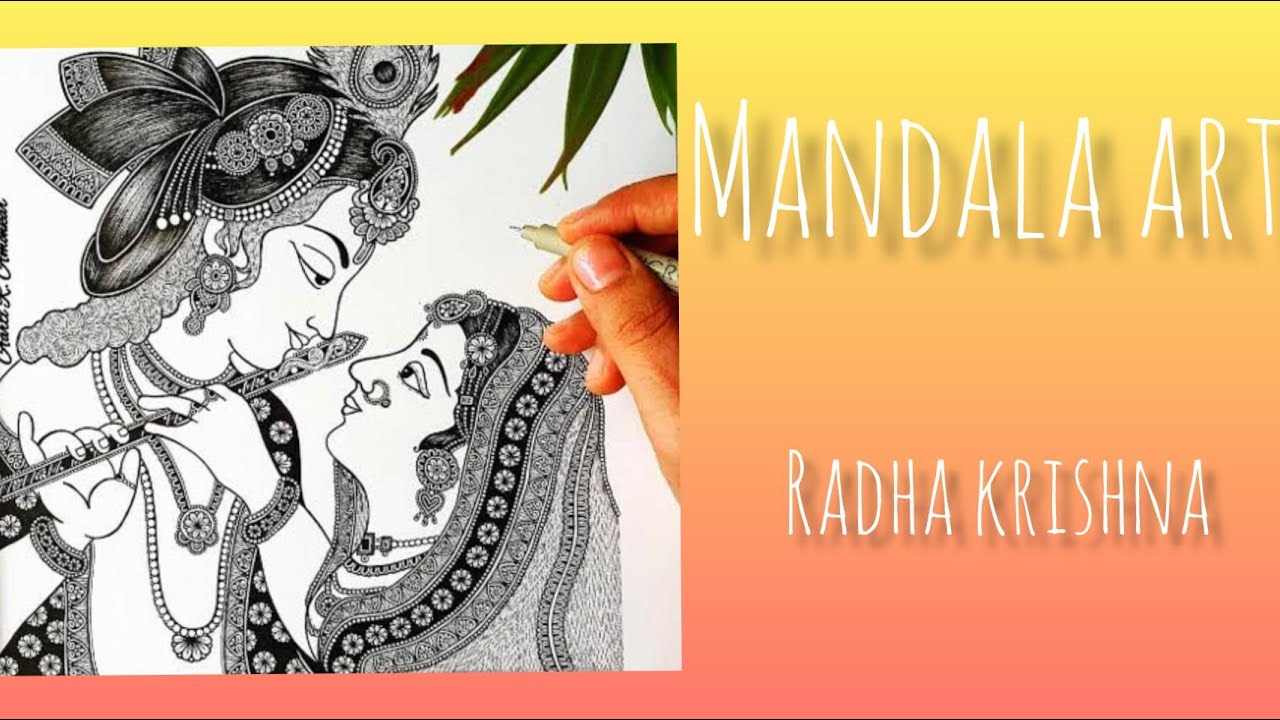 How to draw radha krishna Doodle by preeti junejamandala art 🎨