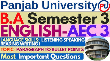 Paragraph to Bullet Points | Language Skills | AEC English 3rd Sem Syllabus | PUC