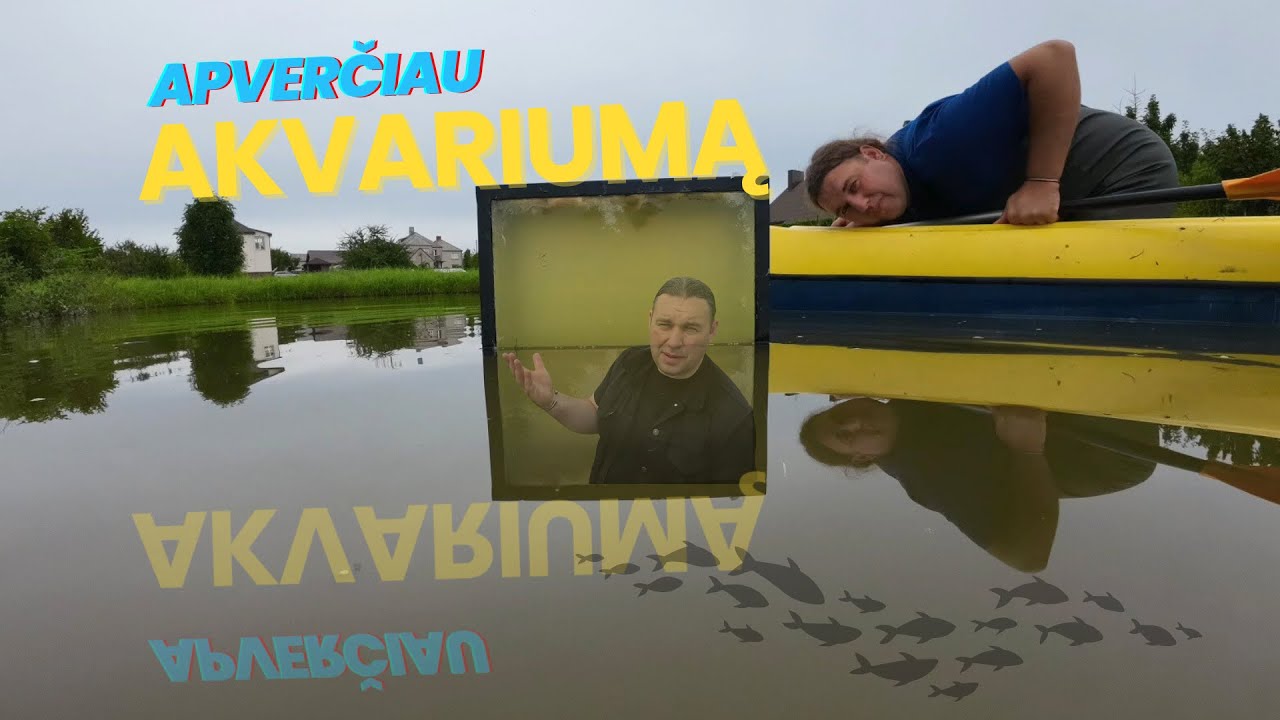 Apverstas akvariumas.