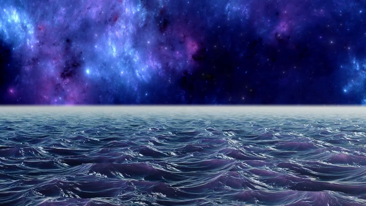 Relaxing Ocean Distant Planet with Twinkling Stars 4K Long Screensaver || Wallpaper || Background