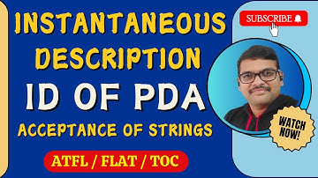 41-INSTANTANEOUS DESCRIPTION (ID) OF PDA IN AUTOMATA THEORY || ID OF PDA ||ACCEPTANCE OF STRING||TOC