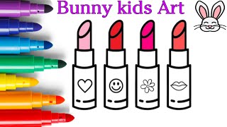 Magic Fingers Art- Lipstick 💄 Make up Easy drawing painting and coloring for kids and toddlers 🤣😂