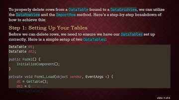 How to Properly Delete a DataTable Row Bound to a DataGridView in C#