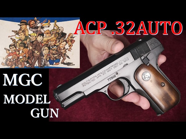 MGC製 モデルガン 絶版 MGC 32AUTO モデルガン：ワンオフ木製グリップ付き & 当時チラシ
