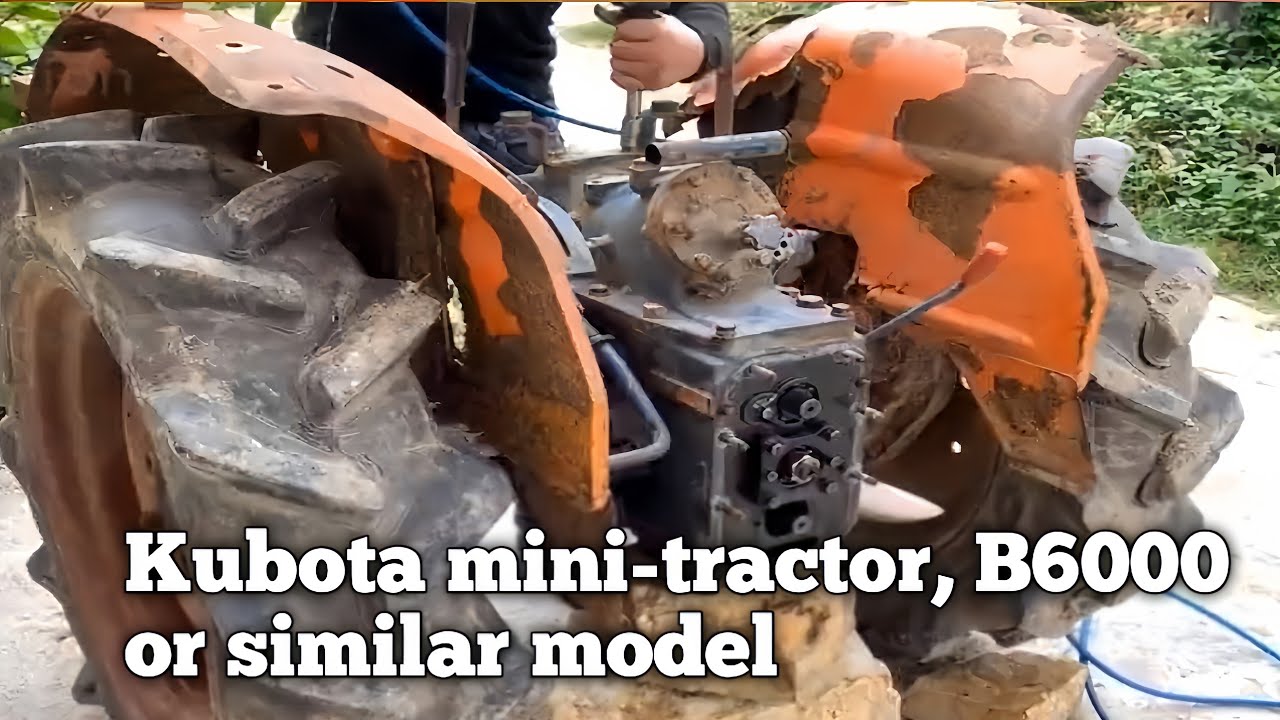 Kubota mini-tractor, likely a B6000 or similar model 