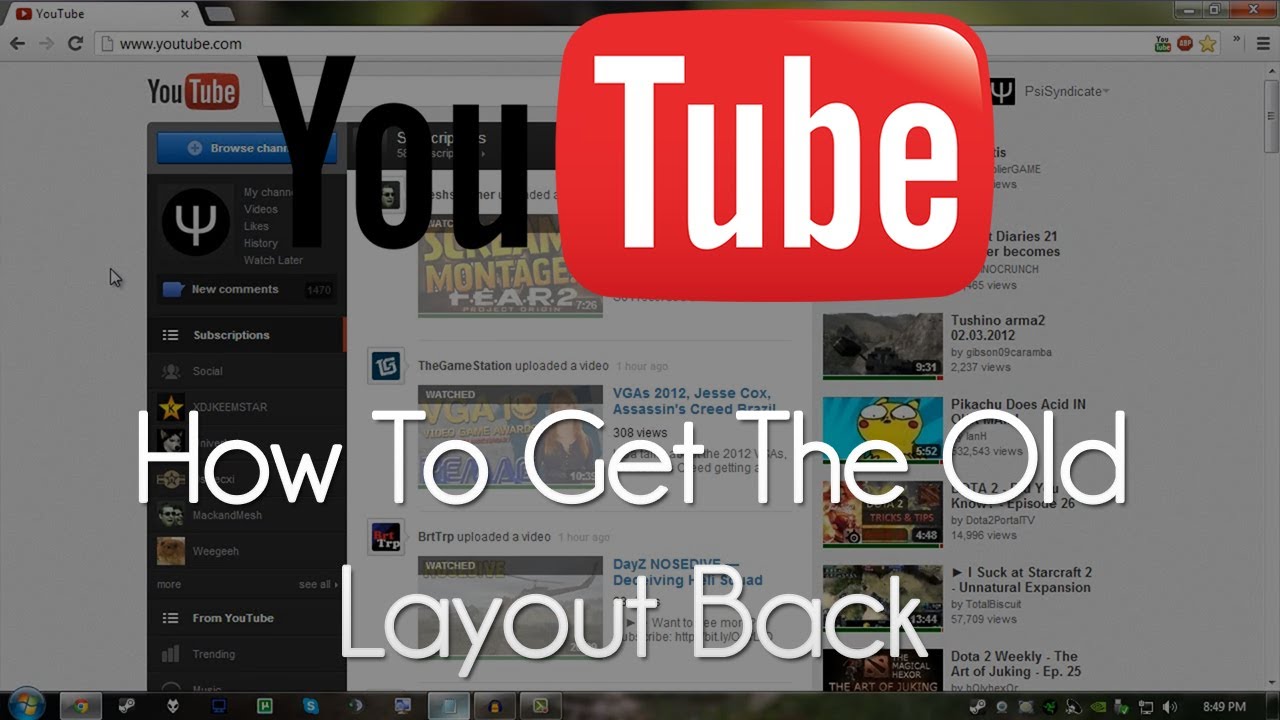 YouTube How To Get The OLD YouTube Layout Back YouTube
