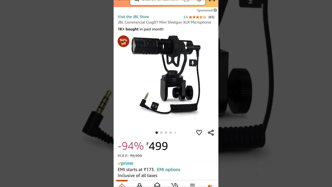 JBL Mini Shotgun XLR Mic@₹499! 🔥 Professional Sound on a Budget! 