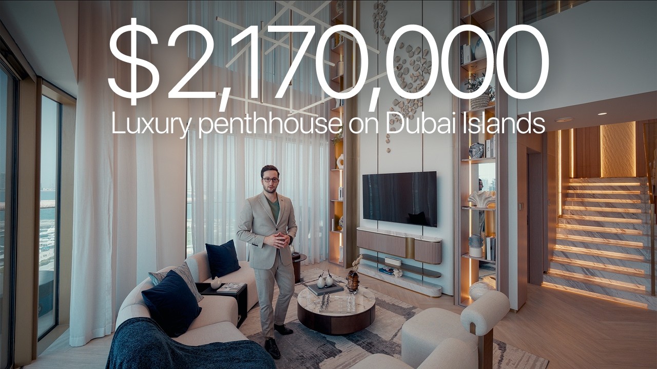$2.17M Dubai Islands Penthouse Tour: Fully Furnished, Two Balconies, Sea & Burj Khalifa Views