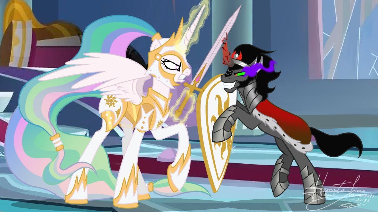 Принцесса Селестия против короля Сомбры - скоростной зарисовочный ролик по MLP