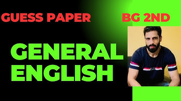 Guess paper of  English language for BG 2nd sem| Kashmir University| Zubair Nengroo Lectures