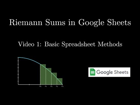Riemann Sums and Spreadsheets - Level 1 (Basic Entry)